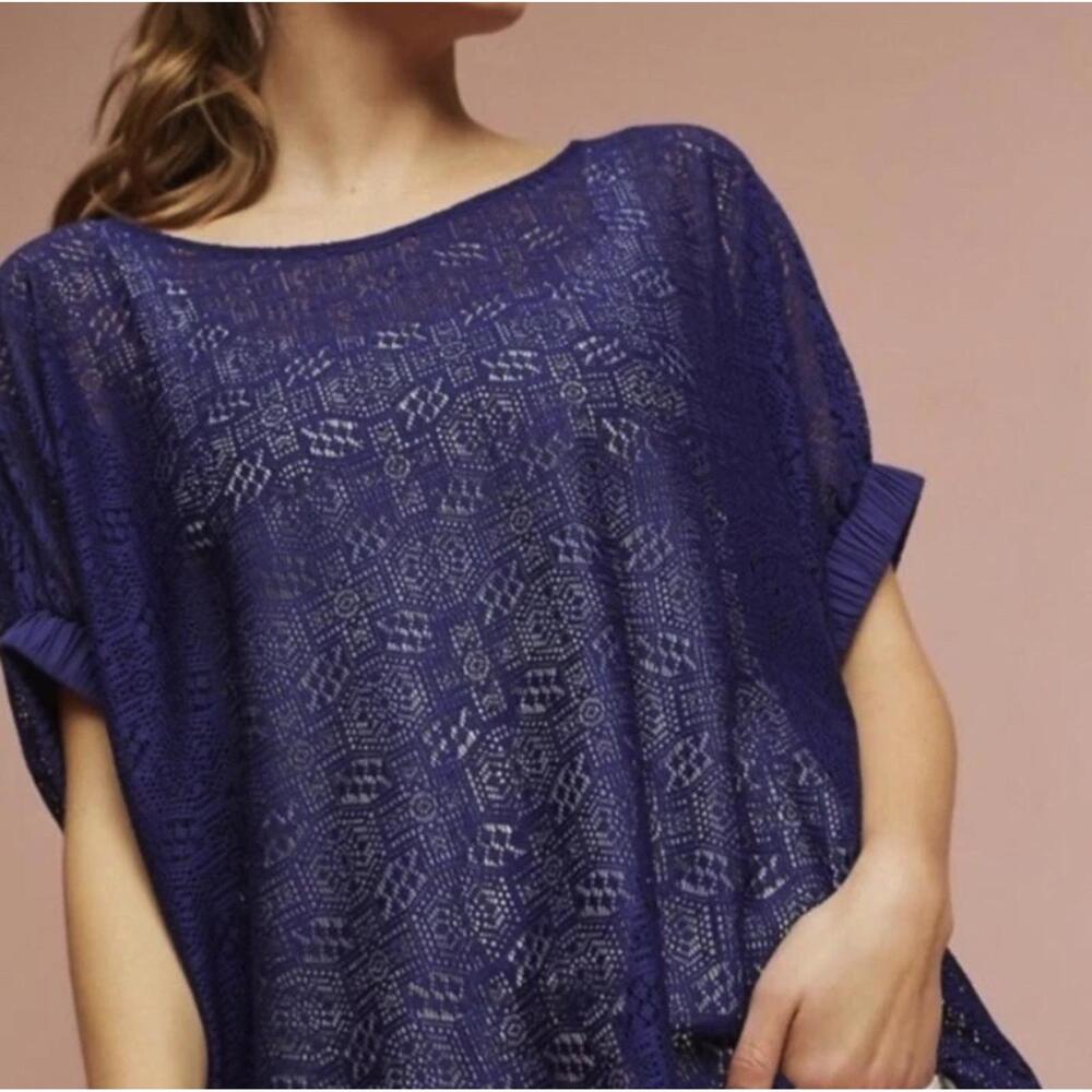 Women's Navy Lace Tunic Top